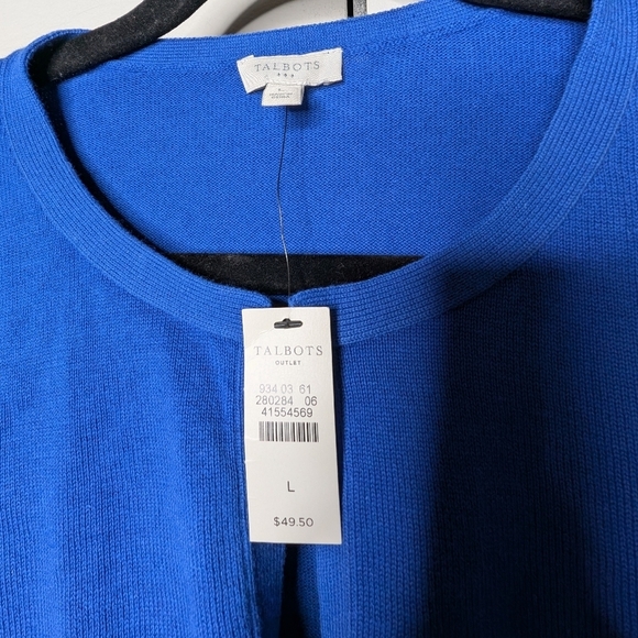 Talbots Blue Cardigan With Bow Details Sz L NWT - Picture 4 of 6